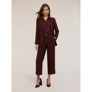 Motivi - Pantalones cropped de crepé - Marrón