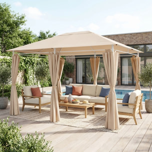 Toile + rideaux pour tonnelle 3x4m Divio TOILE + RIDEAUX POUR TONNELLE 3X4M DIVIO