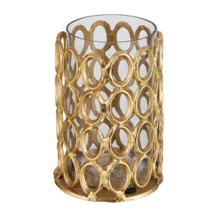 J-Line photophore Rond Cercles - aluminium - or - medium