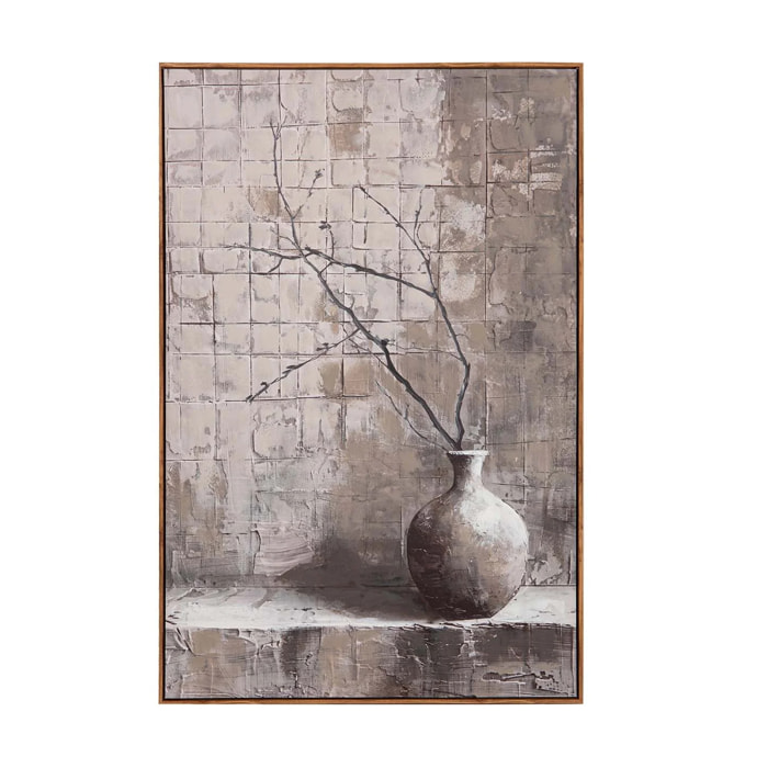 Cuadro Jarron 80% Pintado A Mano 80x4x120 Cm