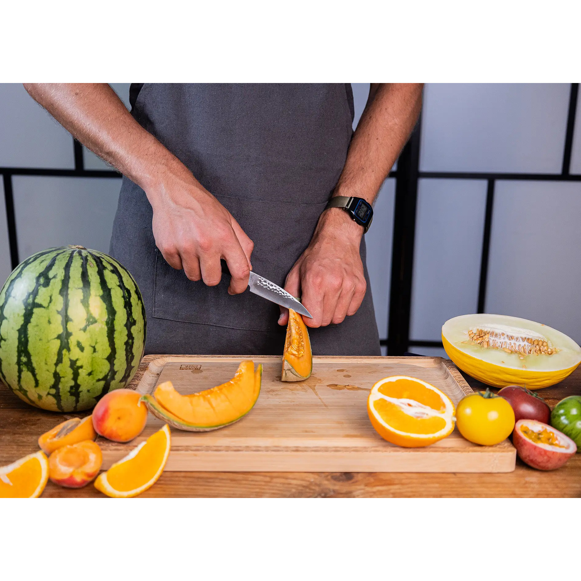 Cuchillo mondador martillado | acero 440C | L: 9 cm