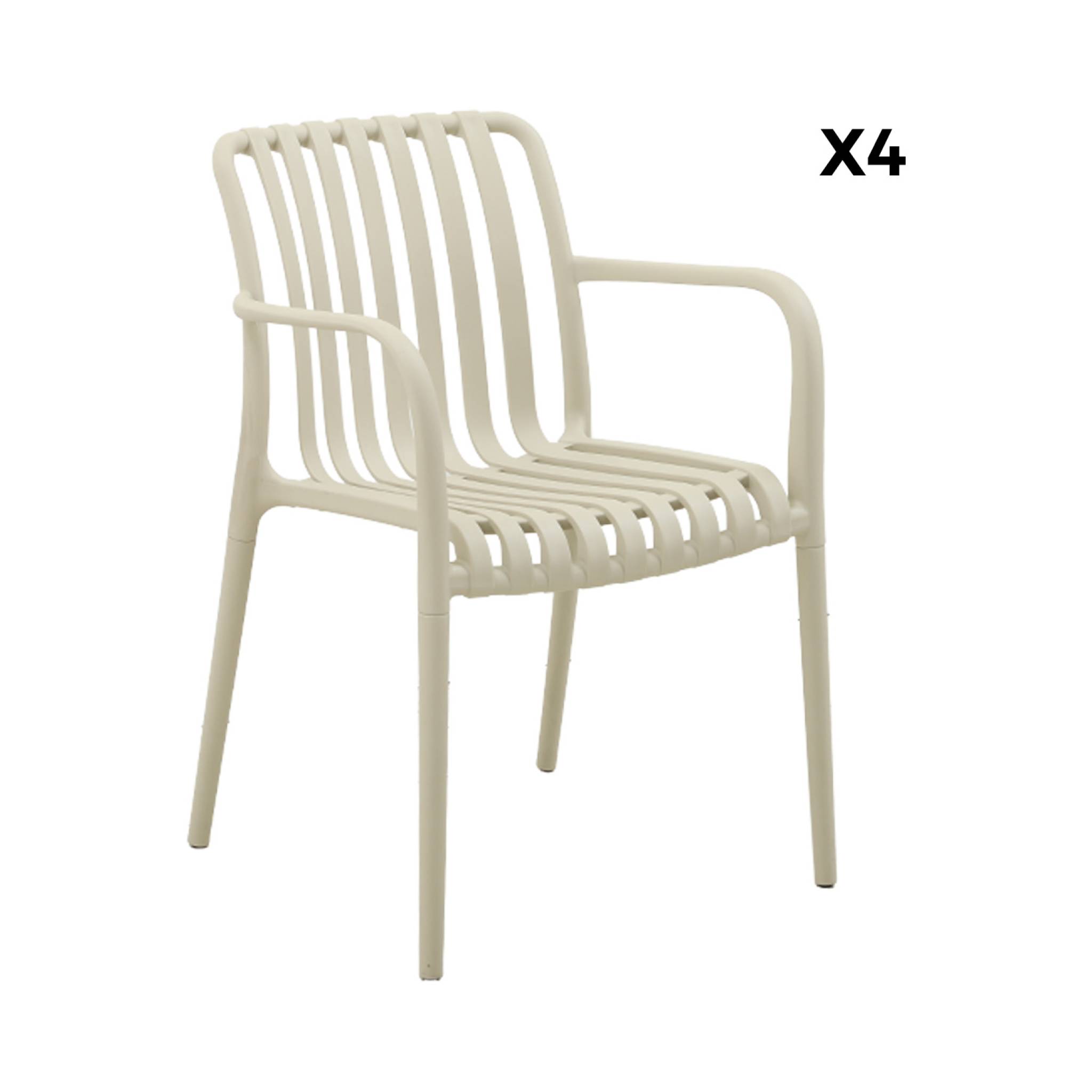 Fauteuil de jardin plastique (lot de 4) AGATHE FAUTEUILS