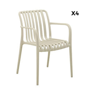 Fauteuil de jardin plastique (lot de 4) AGATHE FAUTEUILS