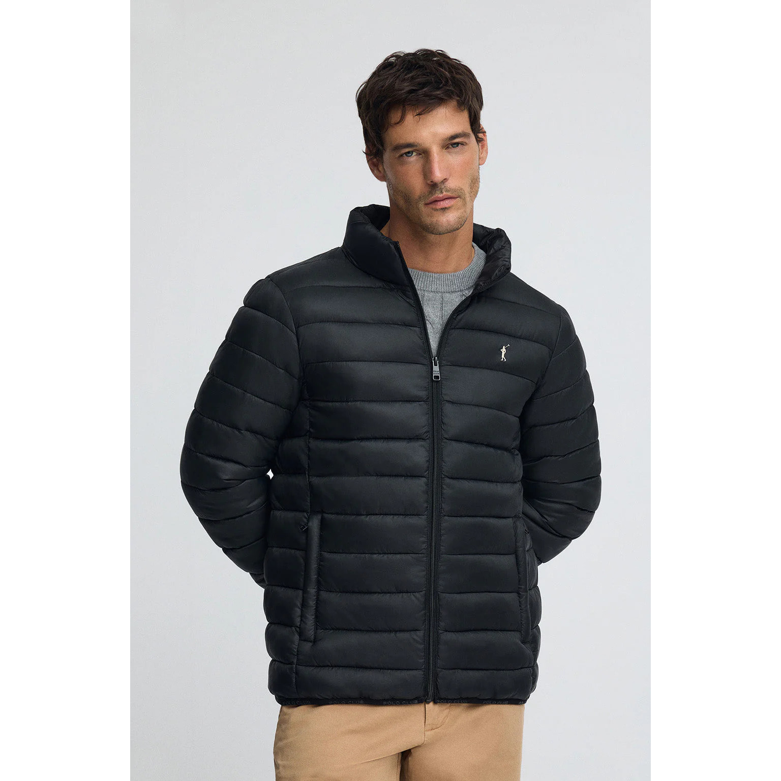 Giacca Chuck Embroidery nera con logo Rigby Go