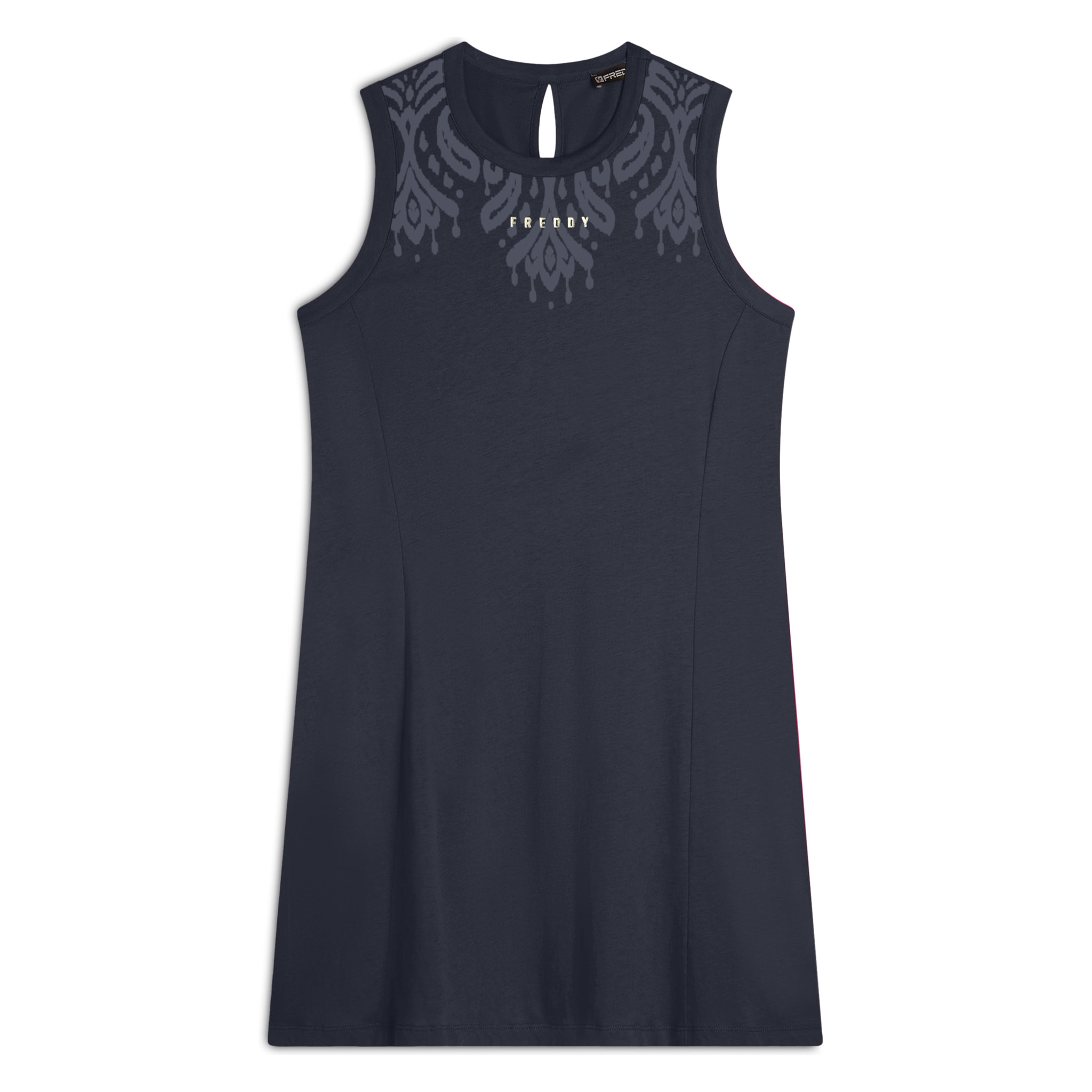 Vestito senza maniche in jersey con dettagli floreali