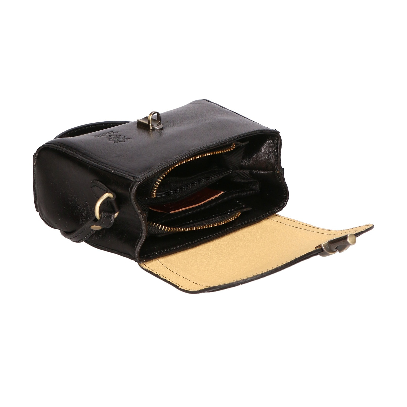 Borsa a tracolla da donna Made in Italy - Modello Faye - 100% pelle - 18.0 x 13.0 x 5.0 cm
