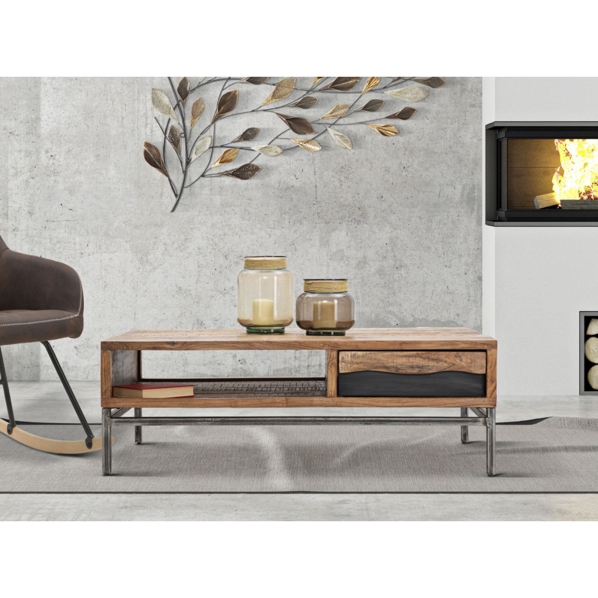 TAVOLO DA CAFFE'  YELLOWSTONE OFFICINE55 BICOLORE