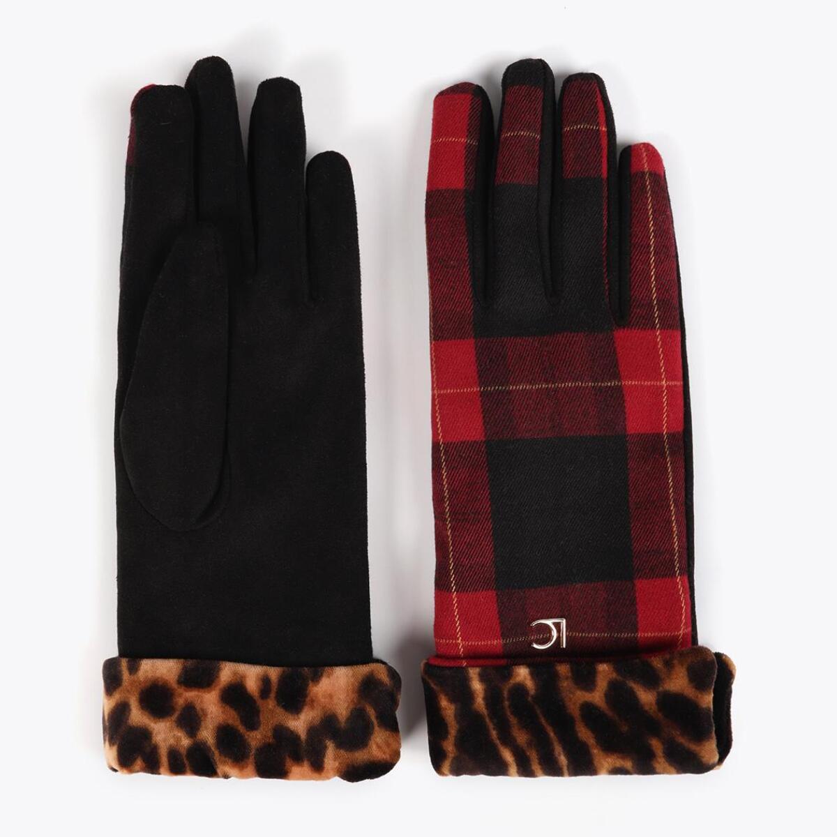 Guanti Combinati Tartan e Leopardo