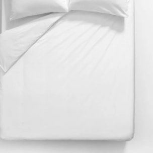 Housse de couette satin de coton uni blanc Ava uni blanc
