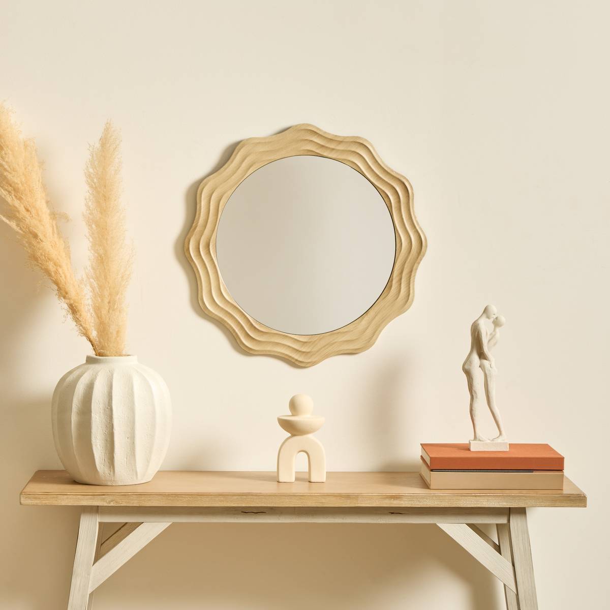 Miroir Charlie D55cm beige