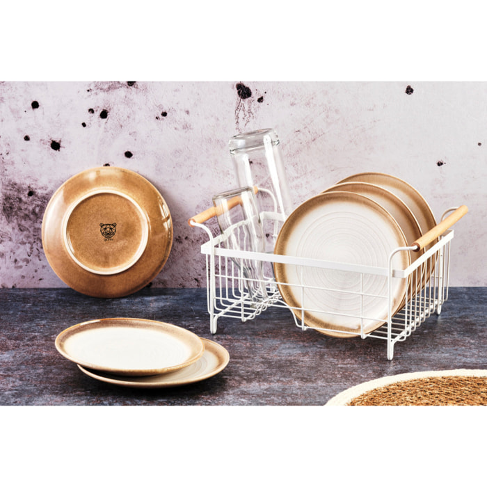 Assiette COSMOS Ø21,5cm - 6 pièces - Crème