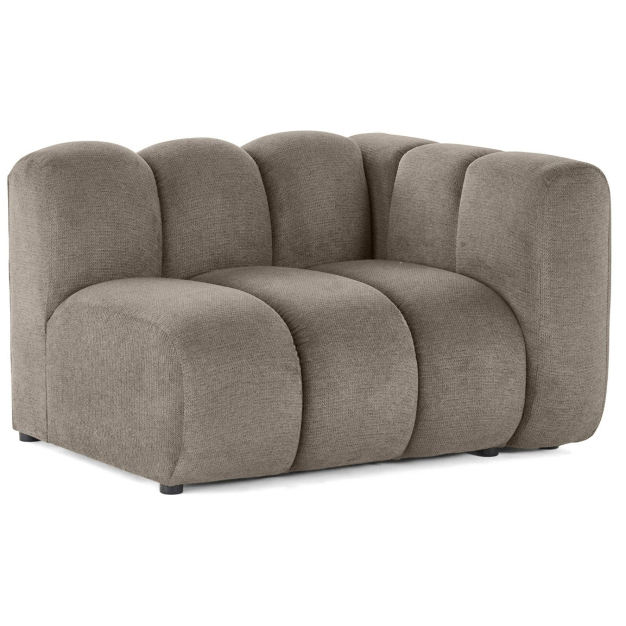 Debbie - module d'assise droit en tissu texturé - Taupe