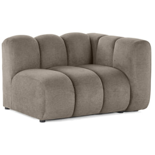 Debbie - module d'assise droit en tissu texturé - Taupe
