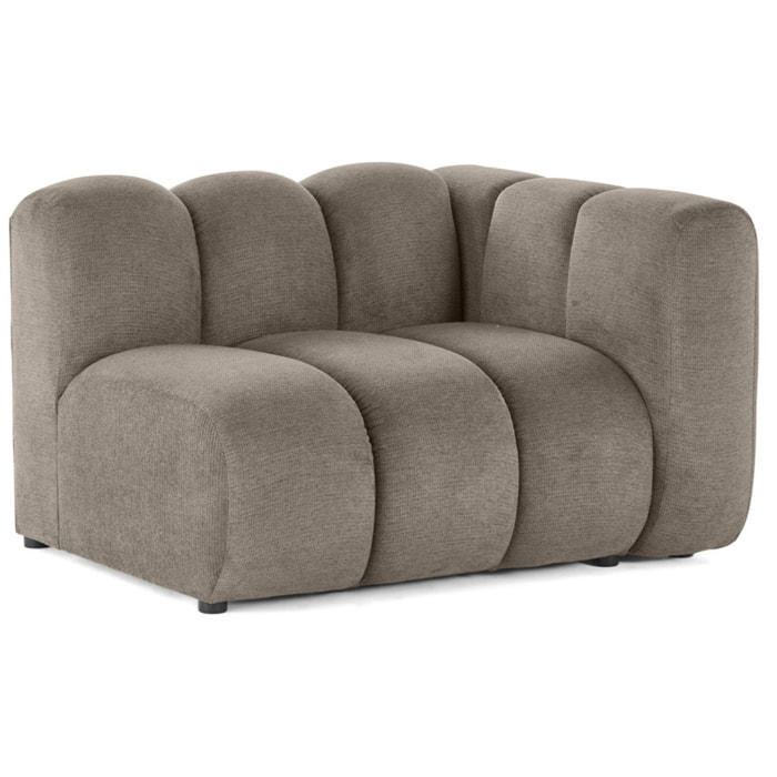 Debbie - module d'assise droit en tissu texturé - Taupe
