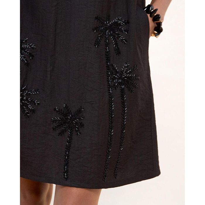 Abito corto con dettagli di palma abbinati