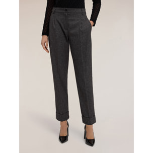 Motivi - Pantalones con dobladillo en hilo teñido - Gris