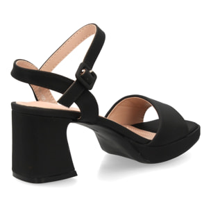 Sandalia tacón ancho plataforma elegante para mujer