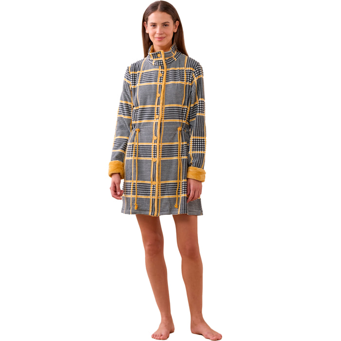 Vestaglia donna favorite in pile con bottoni Noidinotte