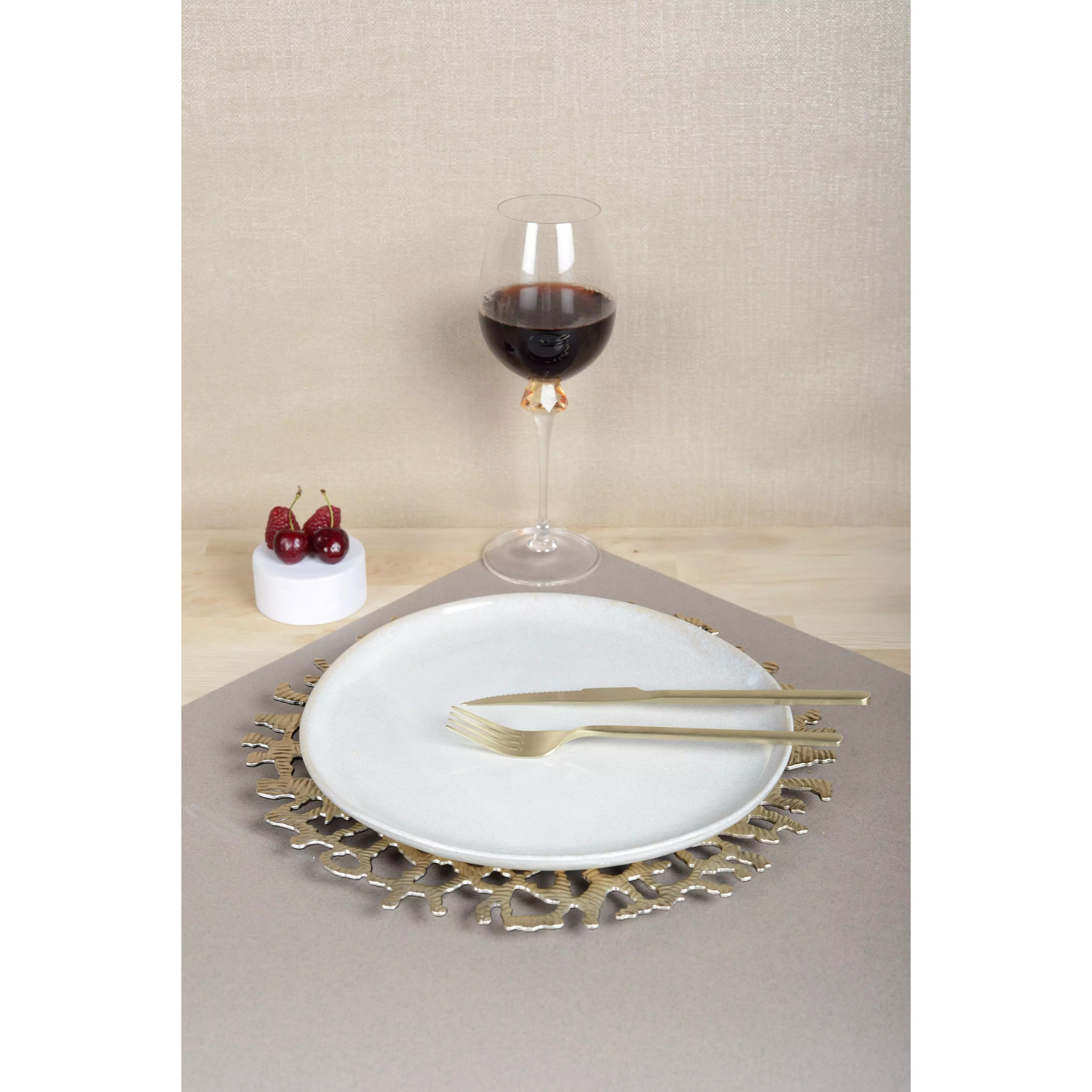 Lot de 6 Dessous d'assiette corail doré