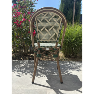 BISTRO - Fauteuil de jardin empilable en aluminium - vert