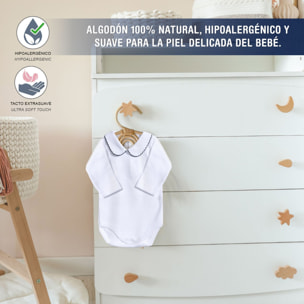 Body bebé manga larga cuello polo piqué