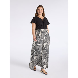 Fiorella Rubino - Falda larga estampada - Negro