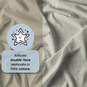 PARURE COPRIPIUMINO NATURAL COLOR, 100% Cotone, Made in Italy - TORTORA/PANNA