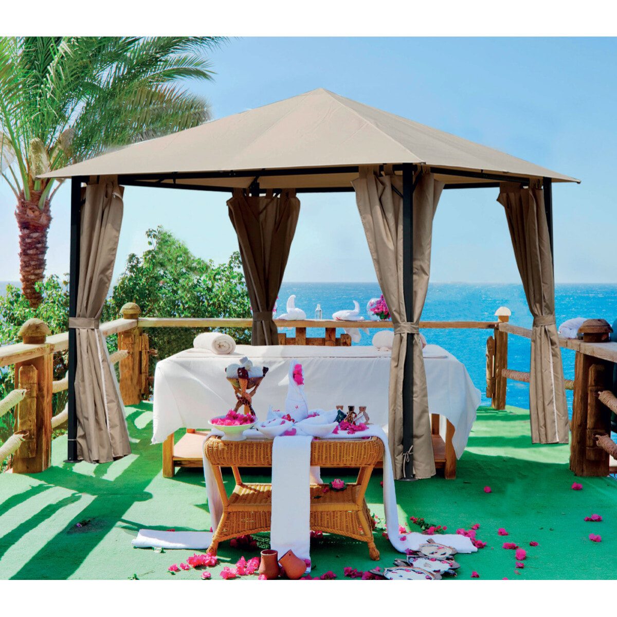 Tonnelle 3x3m - acier - taupe - KHEFREN