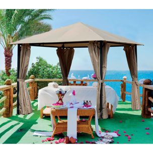 Tonnelle 3x3m - acier - taupe - KHEFREN