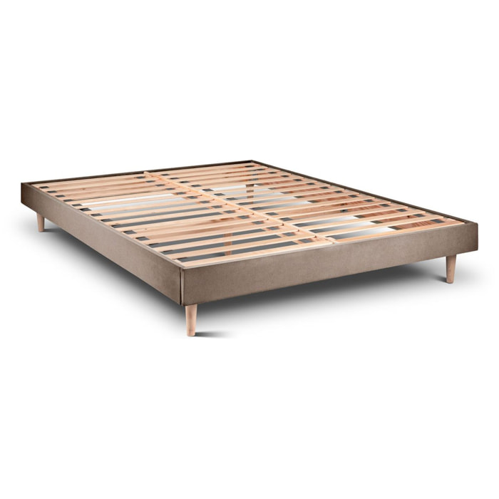 Sommier Kit Velours Ep14 - pieds bois