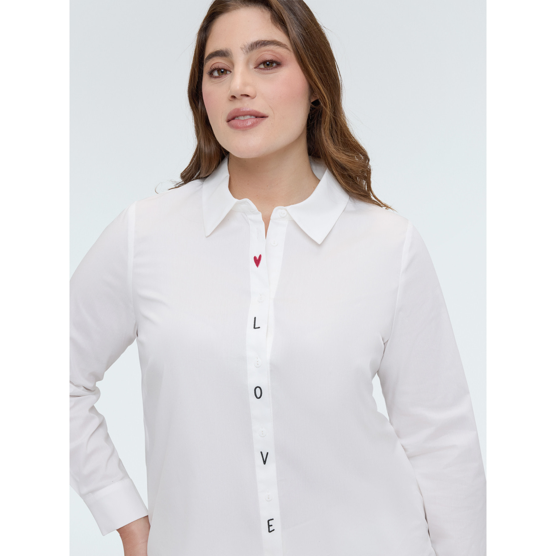 Fiorella Rubino - Camisa con bordado LOVE - Blanco