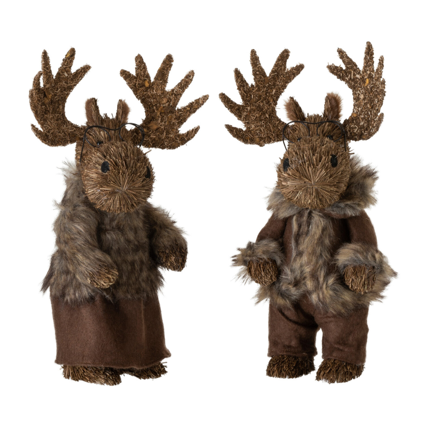J-Line figurine Elan Debout - textile - marron - small - 2 pcs
