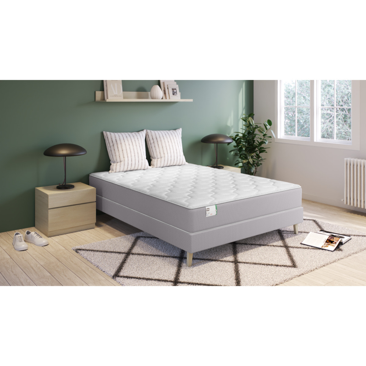 Matelas LE PUISSANT , ressort ensachés, ferme, H25