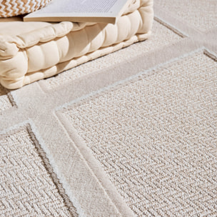 Tapis Loopin 328 Creme - Motif en relief - Indoor & Outdoor