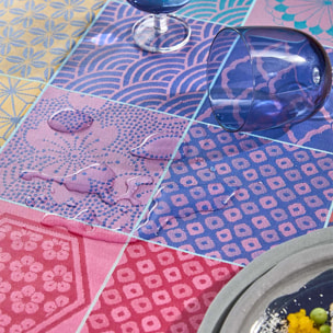 Set pur coton enduit motif jacquard Mille hana floralies