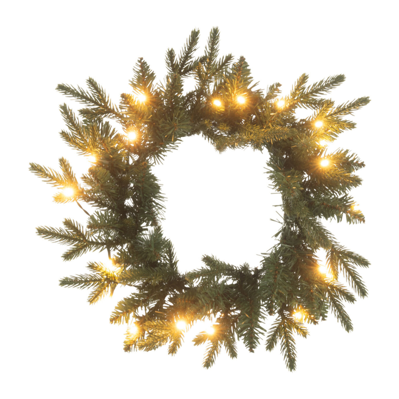 J-Line décoration couronne 20 LED - plastique - vert - small