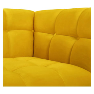 Canapé 2 places en velours jaune - Mona