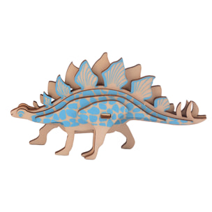 Maqueta 3D de madera. Duo de Stegosaurus. 27 piezas.