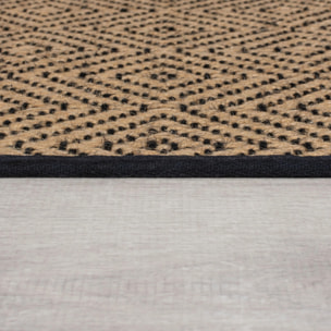 Tapis geometric en jute DIAMOND