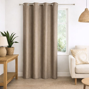 Rideau 100% occultant  - Effet chiné - Taupe