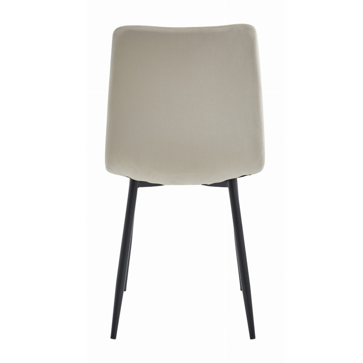 Sedia Turin in velluto beige con gambe in metallo nero