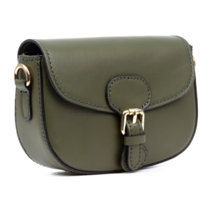 Annone borsa a tracolla donna. Pelle autentica finitura Ruga.