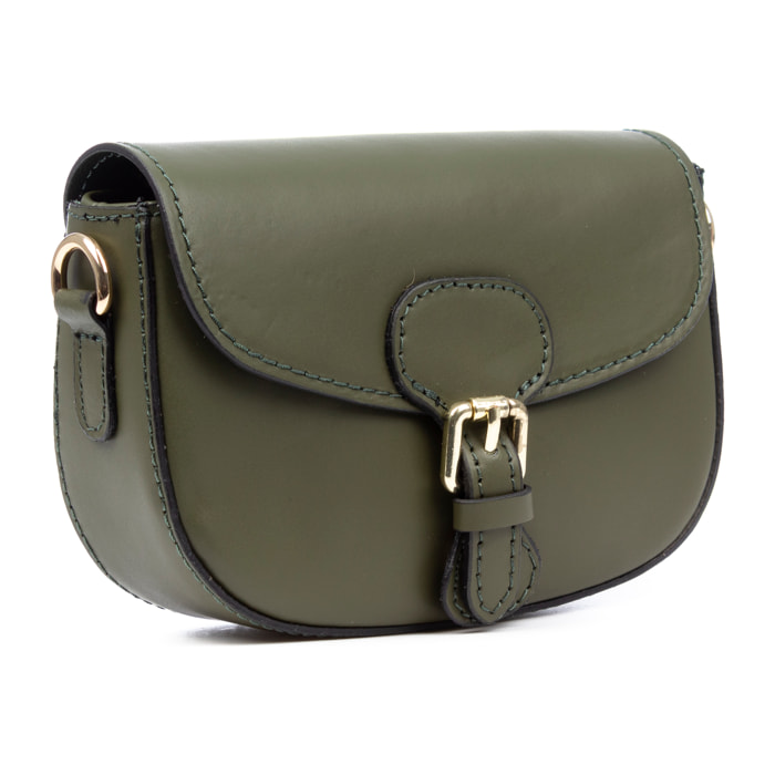 Annone borsa a tracolla donna. Pelle autentica finitura Ruga.