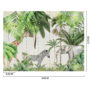 Papier peint enfant animaux de la jungle Intissé