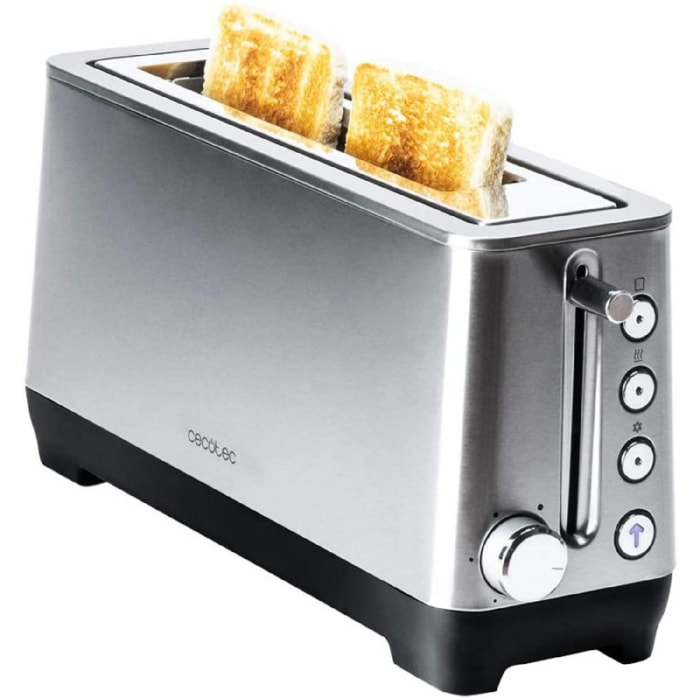 Cecotec BigToast Extra Toaster. 1100 W, Extra Wide Slot, 4 Preconfigured Functio