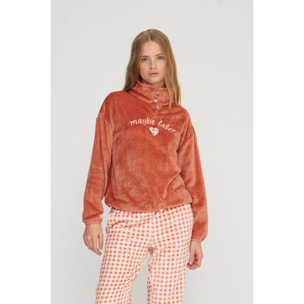 Pigiama donna maybe in coral con collo tre bottoni Noidinotte