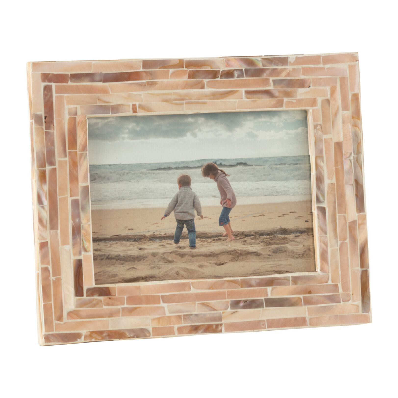 J-Line cadre photo Nuye - coquillages - beige