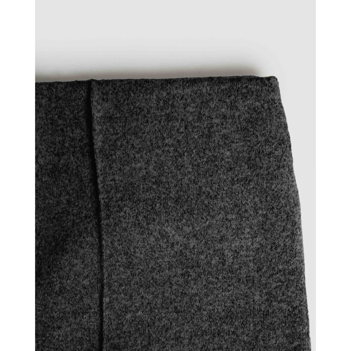 Pantalón largo pinzas angorina liso gris marengo