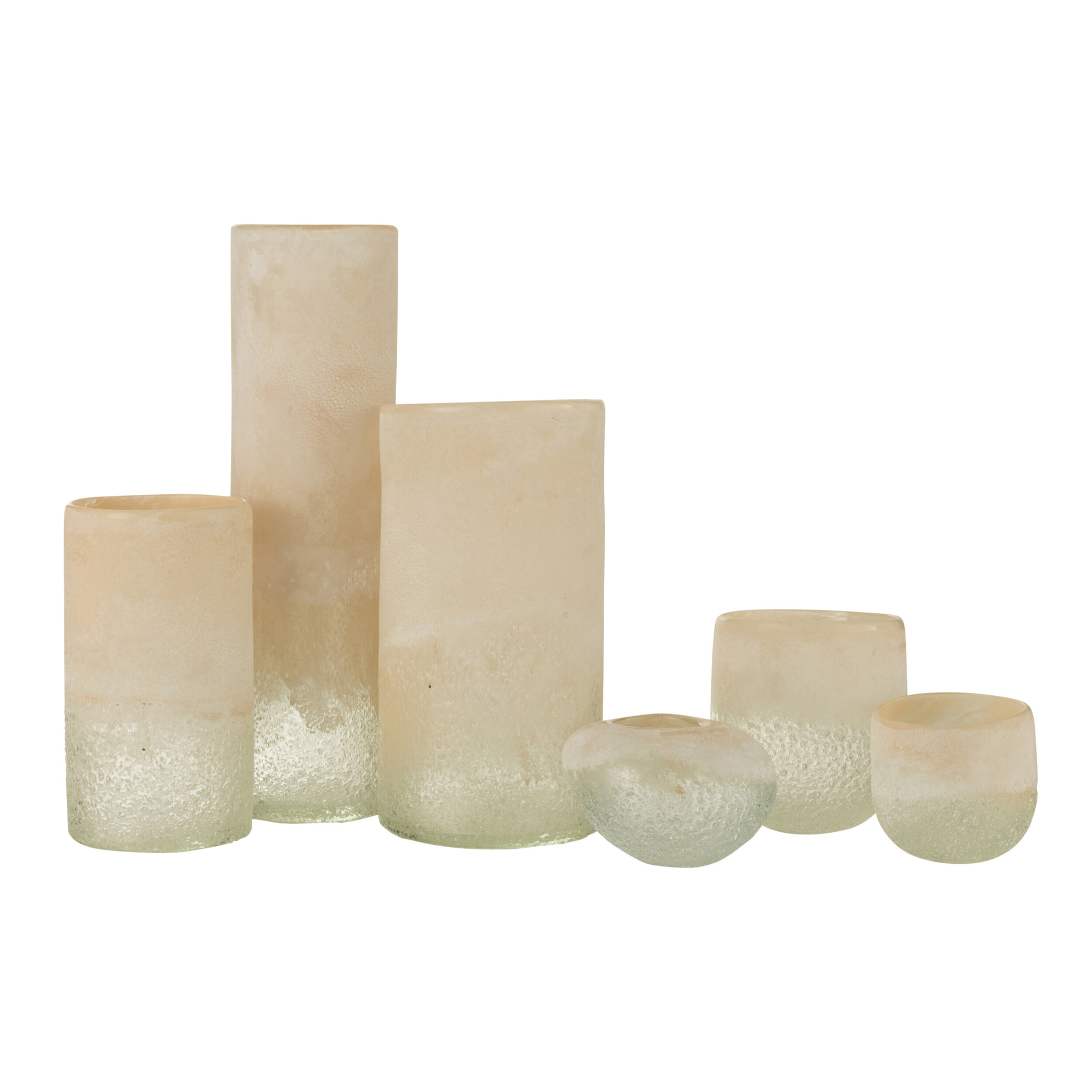 J-Line vase Cylindre - verre - beige - large - 41 cm de hauteur