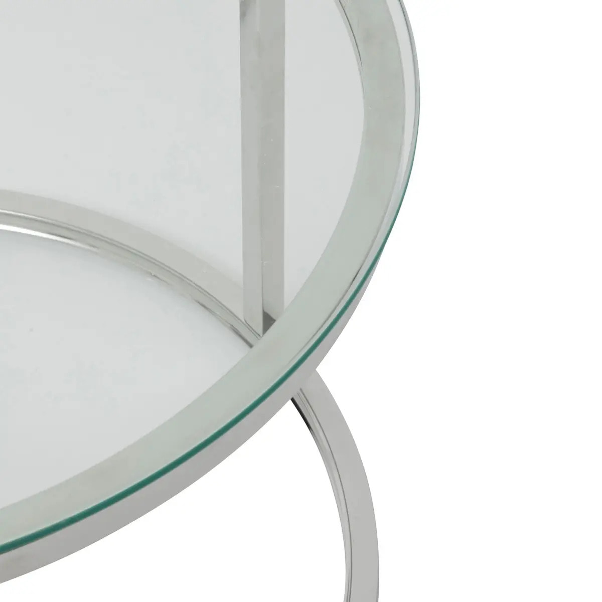 2 tables gigognes "Kneo" argent 80x80x43,2cm